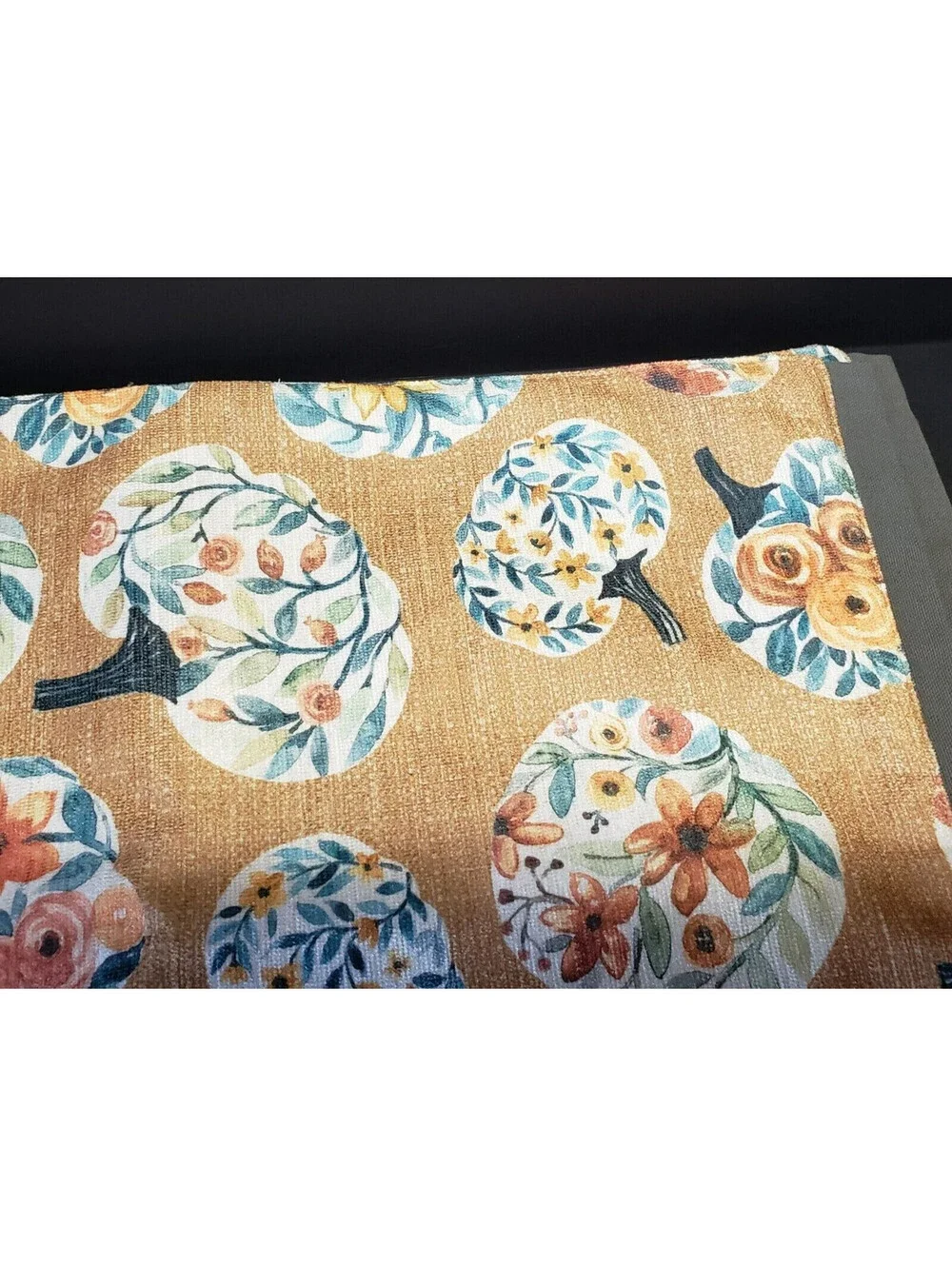 Nicole Miller Autumn Placemats QTY 4 Cotton Pumpkin Sunflower  Halloween Fall